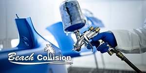 Beach Collision certified body shop paint process for refinishing your vehicle's paint job to meet or exceed car manufacturer specifications.